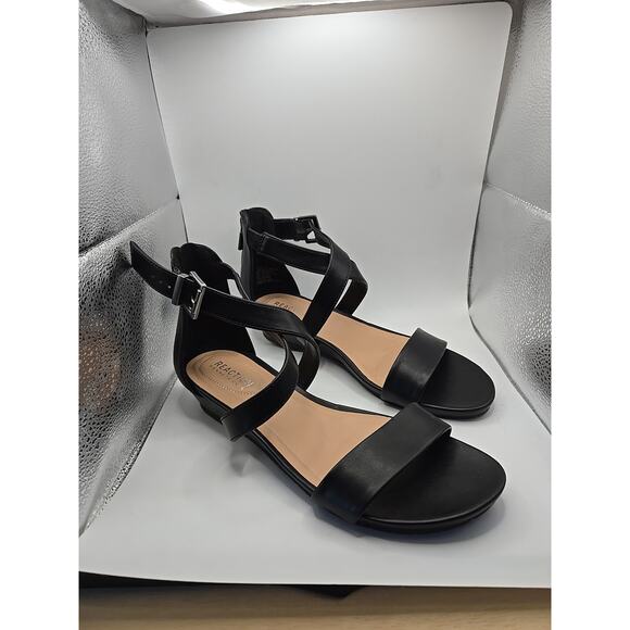 Kenneth Cole Reaction Women's Strappy Low Heel Sandal Size 8 Black Store Return - Picture 4 of 6